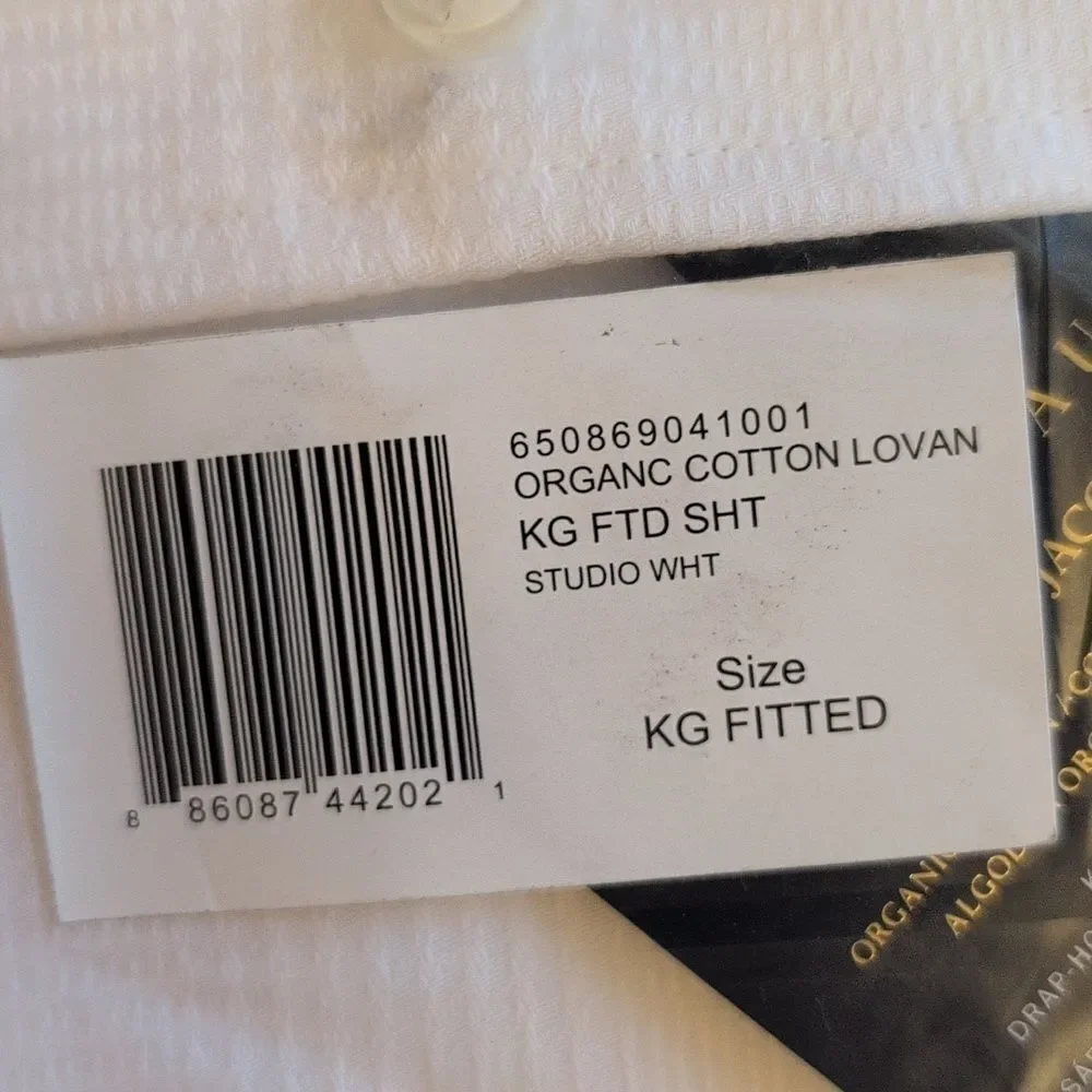 NWT Ralph Lauren King Fitted Sheet Lovan Studio White Organic Cotton